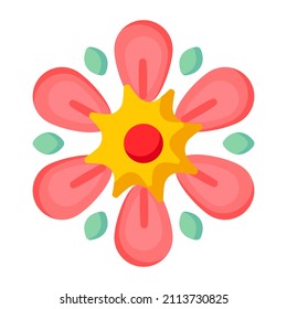 Set of Floral Designs Flat Icons in Editable style 

