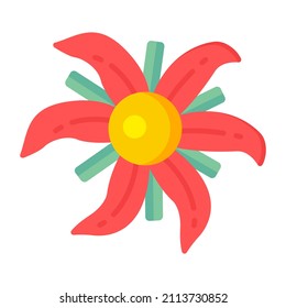 Conjunto de diseños florales de iconos planos en estilo Editable 

