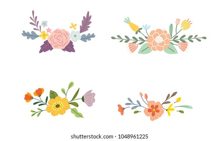 Set of floral divider
