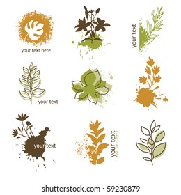 set of floral element