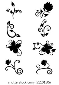 Set of floral element for design. Vector object isolated