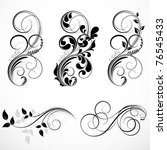 Set of floral elements for design.