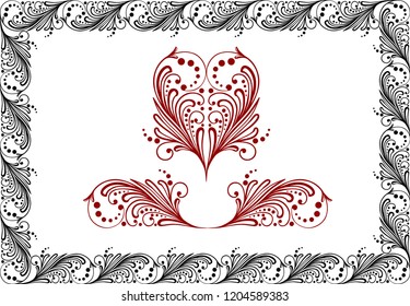 set of floral elements for design