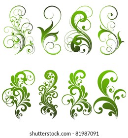 Set of floral elements for design.