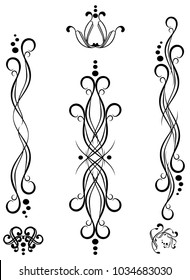 Set of floral elements on a white background. EPS10 vector illustration
