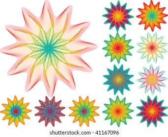 set of floral elements for your design on white background, raster variant is also available