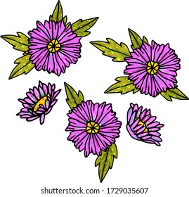 Set of floral elements.Beautiful romantic flower collection , leaves, floral bouquets, flower compositions