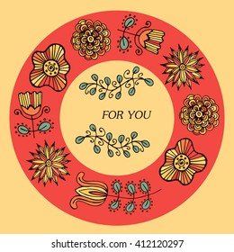 Set of floral elemenys