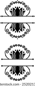 a set of floral emblems