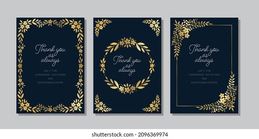 Set of Floral Frame for Card Design
