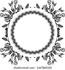 Set of floral frame with design modern, border for banners or posters. Vector