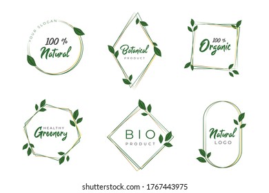 Set of floral frame with greenery concept