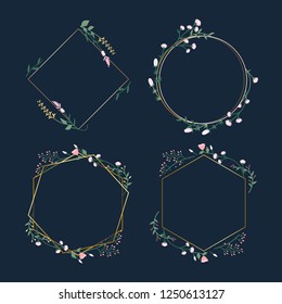 Conjunto de vectores de marco floral