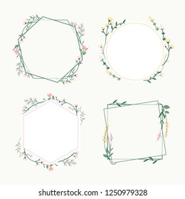 Conjunto de vectores de marco floral