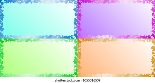 Set of floral frames for spring and summer cards and congratulations. Light blue and pink summer shades.
