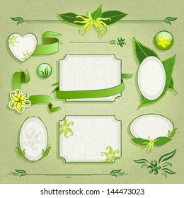 Set of floral frames, vector illustration, eps 10