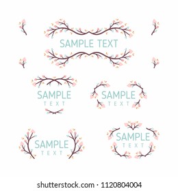 Set of floral frames. Wedding ornament concept. Vector layout decorative greeting card or invitation design elements