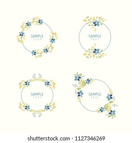 Set of floral frames. Wedding ornament concept. Vector layout decorative greeting card or invitation design elements