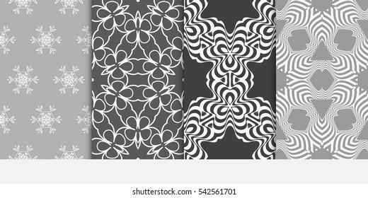 set of floral geometric decorative texture. seamless vector illustration. for Valentine's day, Wedding, greeting invitation. modern ornament