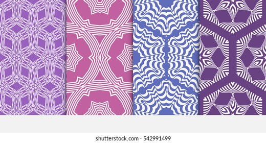 set of floral geometric decorative texture. seamless vector illustration. for Valentine's day, Wedding, greeting invitations. modern ornament