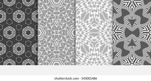 set of floral geometric decorative texture. seamless vector illustration. for Valentine's day, Wedding, greeting invitation. modern ornament