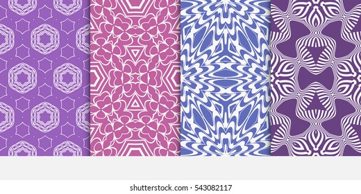 set of floral geometric decorative texture. seamless vector illustration. for Valentine's day, Wedding, greeting invitations. modern ornament