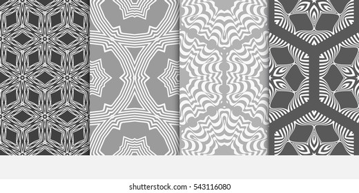 set of floral geometric decorative texture. seamless vector illustration. for Valentine's day, Wedding, greeting invitation. modern ornament