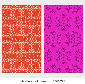set of floral geometric lace ornament. Seamless vector illustration. Stylish graphic design. for design, wallpaper, invitation.