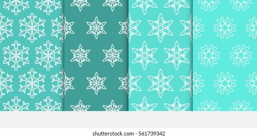 set of floral geometric lace ornament. Seamless vector illustration. for design, wallpaper, invitation.