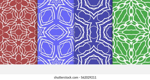 set of floral geometric lace ornament. Seamless vector illustration. Stylish graphic design. for design, wallpaper, invitation.