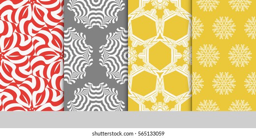 set of floral geometric lace ornament. Seamless vector illustration. Stylish graphic design. for design, wallpaper, invitation.
