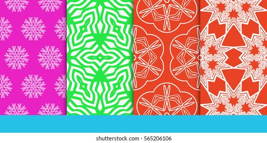 set of floral geometric lace ornament. Seamless vector illustration. Stylish graphic design. for design, wallpaper, invitation.
