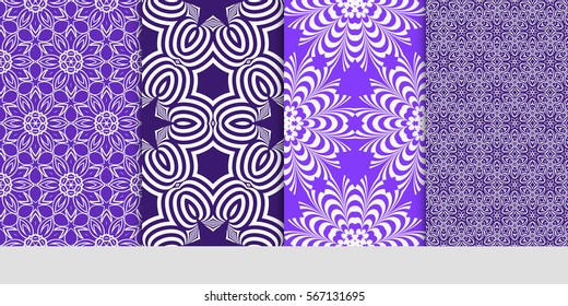 set of floral geometric lace ornament. Vector seamless pattern. Modern design. for wallpaper, invitation.