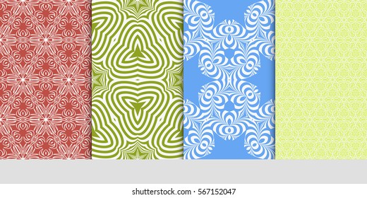 set of floral geometric lace ornament. Vector seamless pattern. Modern design. for wallpaper, invitation.