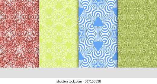 set of floral geometric lace ornament. Vector seamless pattern. Modern design. for wallpaper, invitation.