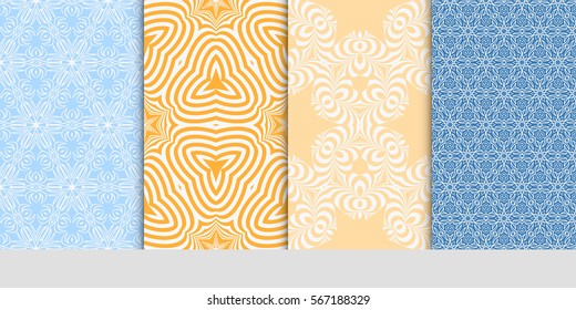 set of floral geometric lace ornament. Vector seamless pattern. Modern design. for wallpaper, invitation.
