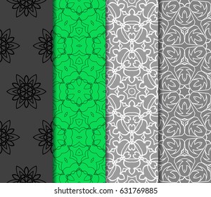 set of floral geometric lace ornament. Vector seamless pattern. Modern design. for design, wallpaper, invitation.