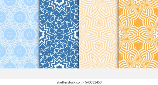 set of floral geometric lace texture. seamless vector illustration. for Valentine's day, Wedding, greeting invitations. Ethnic ornament