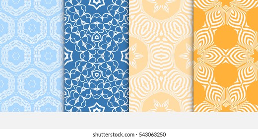 set of floral geometric lace texture. seamless vector illustration. for Valentine's day, Wedding, greeting invitations. Ethnic ornament