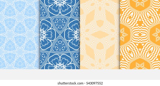set of floral geometric lace texture. seamless vector illustration. for Valentine's day, Wedding, greeting invitations. Ethnic ornament