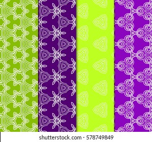set of floral geometric ornament. Seamless vector illustration. Stylish graphic design. for design, wallpaper, invitation.