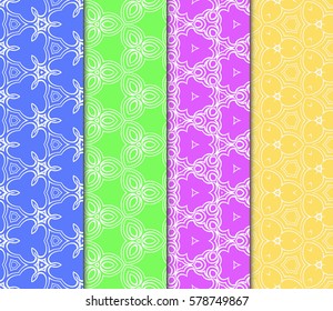 set of floral geometric ornament. Seamless vector illustration. Stylish graphic design. for design, wallpaper, invitation.