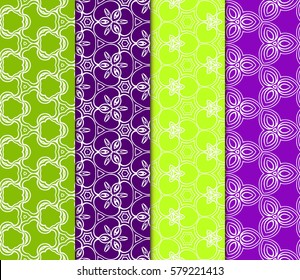 set of floral geometric ornament. Seamless vector illustration. Stylish graphic design. for design, wallpaper, invitation.