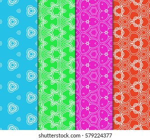 set of floral geometric ornament. Seamless vector illustration. Stylish graphic design. for design, wallpaper, invitation.