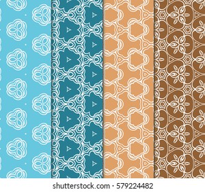 set of floral geometric ornament. Seamless vector illustration. Stylish graphic design. for design, wallpaper, invitation.