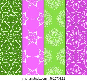 set of floral, geometric ornament. Seamless vector illustration. Stylish graphic design. for design, wallpaper, invitation.