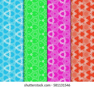 set of floral geometric ornament. Seamless vector illustration. Stylish graphic design. for design, wallpaper, invitation.