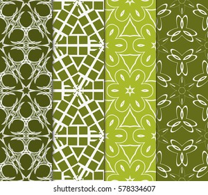 set of floral, geometric seamless pattern. line art. vector. for design, wallpaper, textile, fabric, invitation