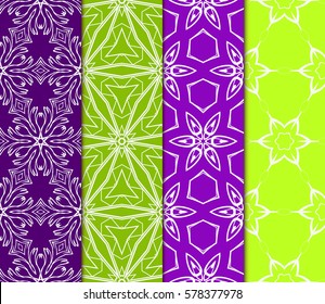 set of floral, geometric seamless pattern. line art. vector. for design, wallpaper, textile, fabric, invitation