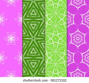 set of floral, geometric seamless pattern. line art. vector. for design, wallpaper, textile, fabric, invitation